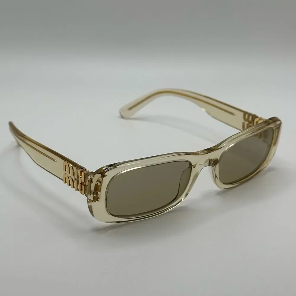 MIU MIU Sunglasses MU08ZS 11T40F Sand Transparent/Dark Brown Women NEW - Picture 5 of 13